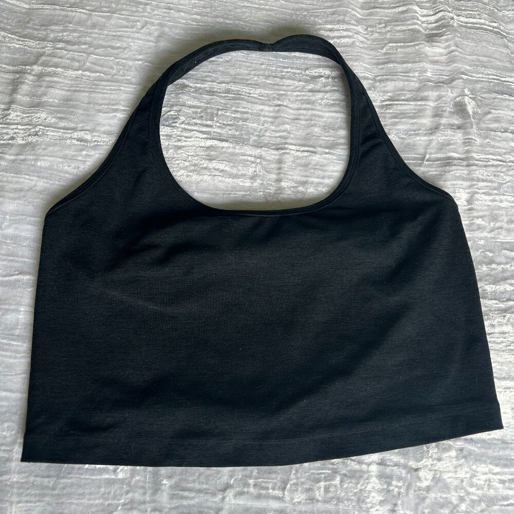 Beyond Yoga Spacedye Dark Heather Halter Crop Tank M